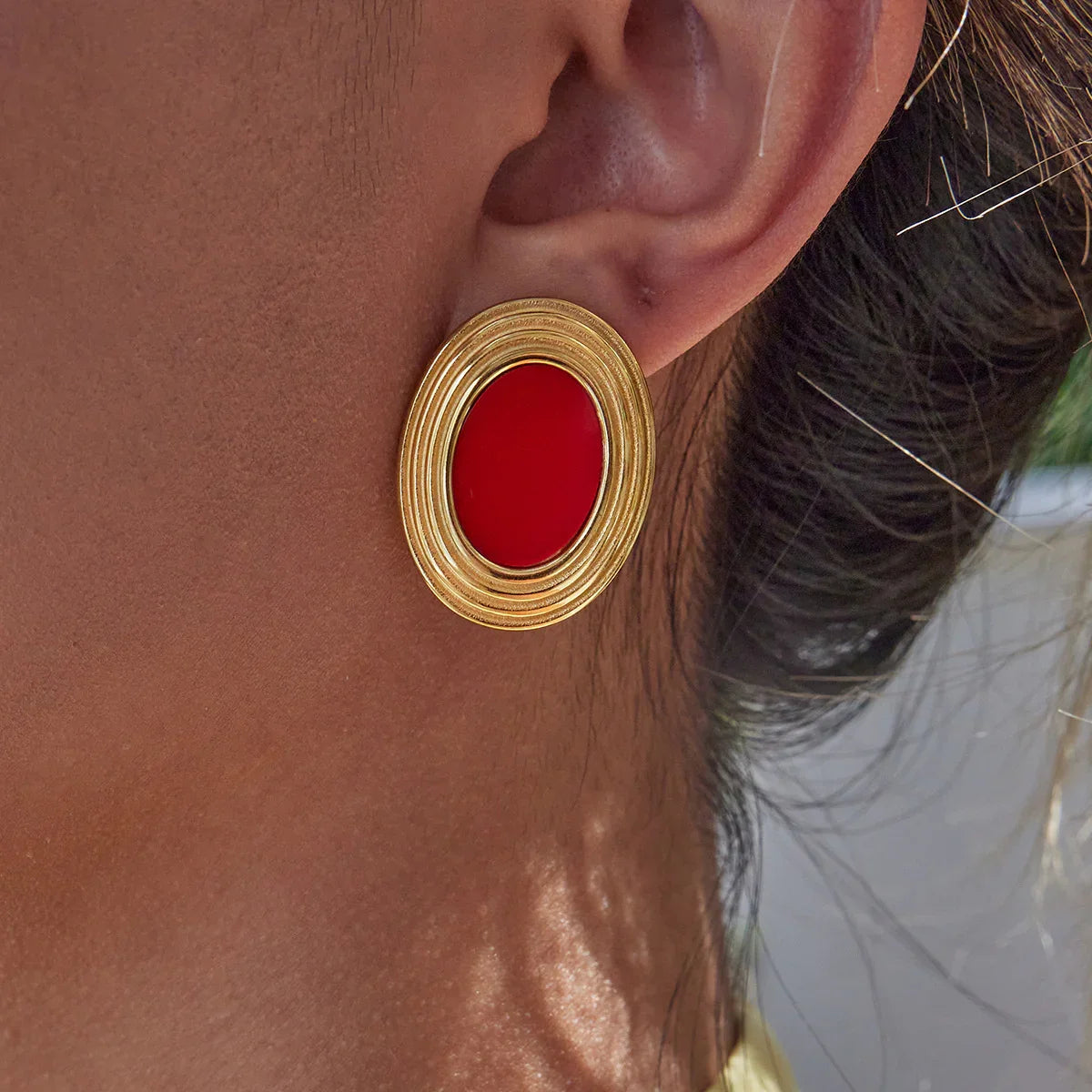 [Amore]Ruthie Gold Enamel Earrings