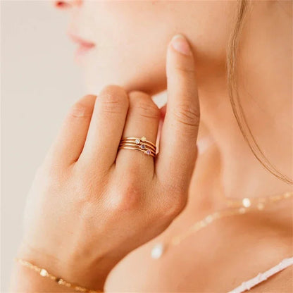 [Amore]Amelia Birthstone Stacker Ring