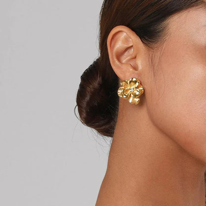 [Amore]Ainsley Floral Gold Earrings