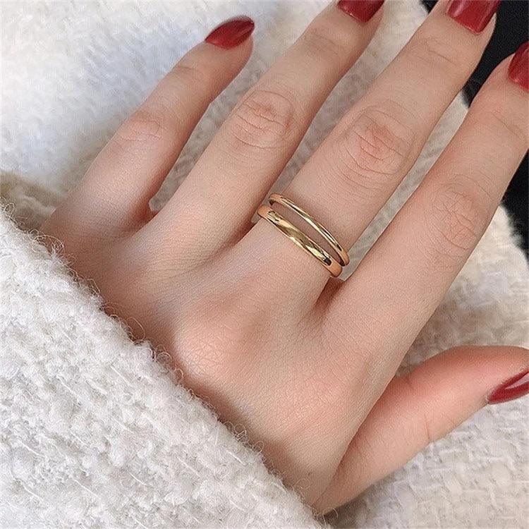 [Amore]Olivia Layered Gold Ring
