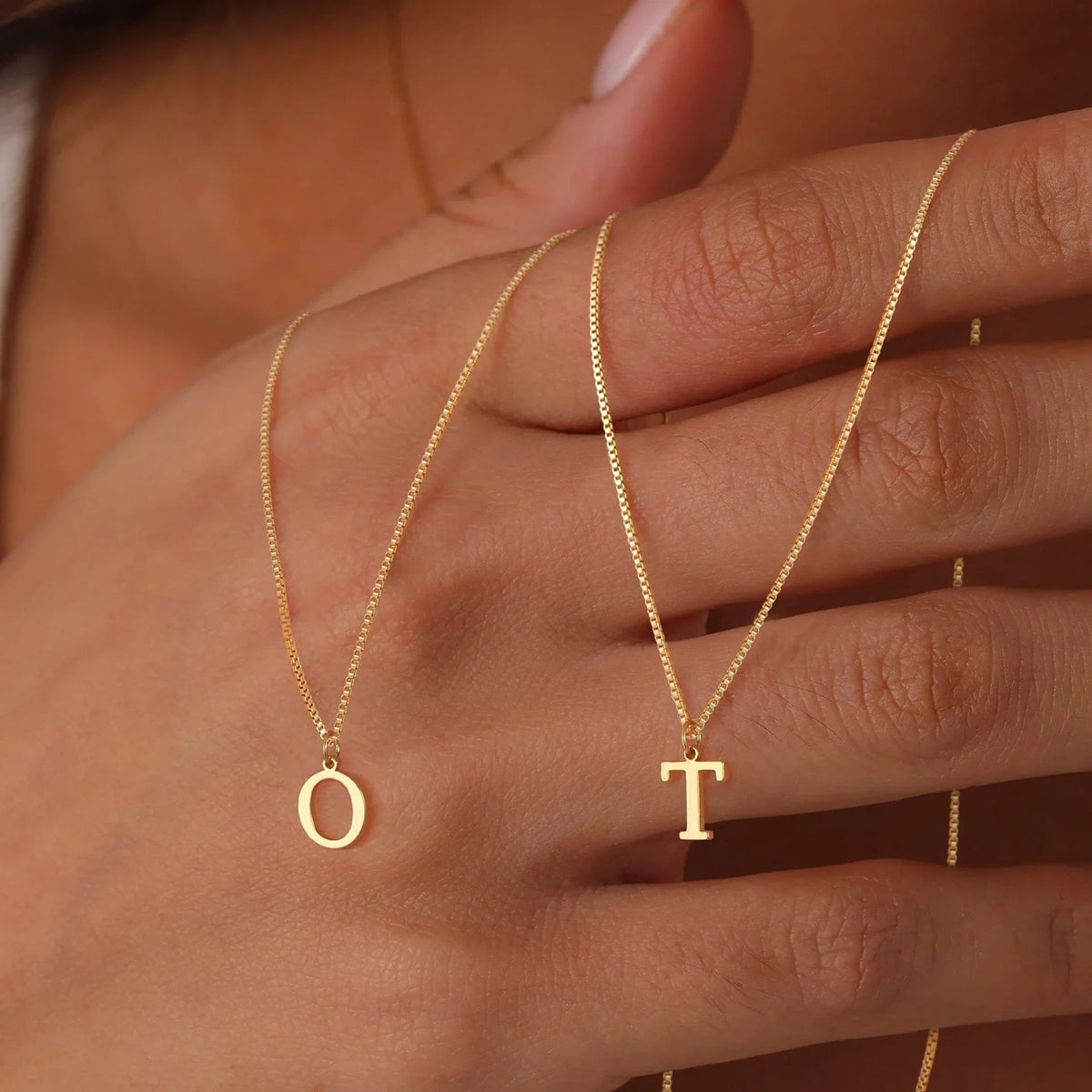 [Amore]Therese Letter Initial Gold Necklace