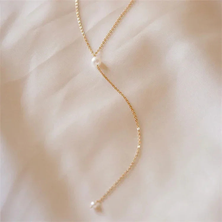 [Amore]Beatrice Pearl Tassel Necklace