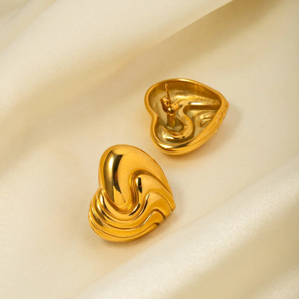 [Amore]Milena Heart Gold Earrings