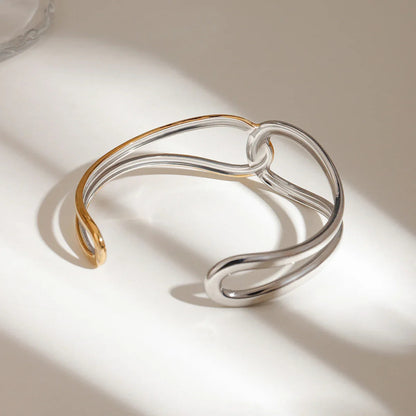 [Amore]Noria Two Tone Gold Bangle