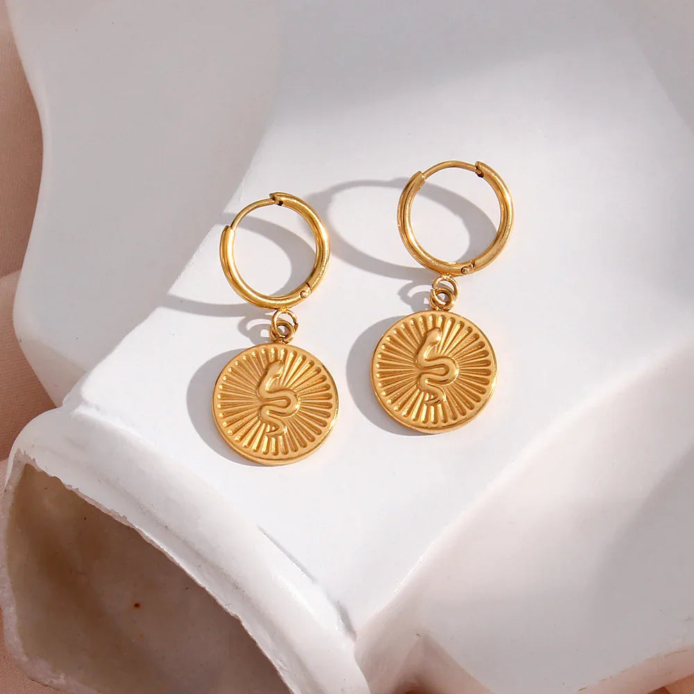 [Amore]Eliana Serpent Coin Earrings