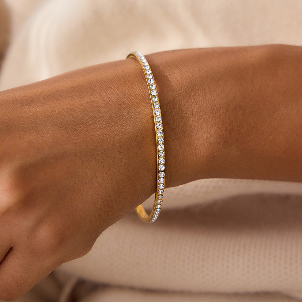 [Amore]Kalista Diamond Gold Bangle