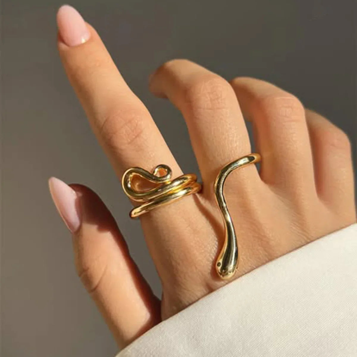 [Amore]Gemmie Golden Snake Ring
