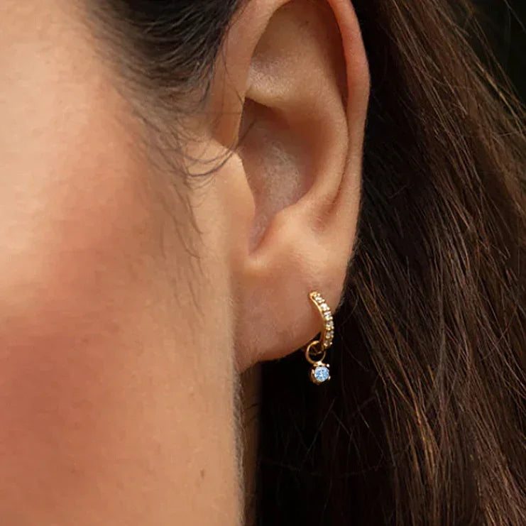 [Amore]Blake Reversible Diamond Hoops