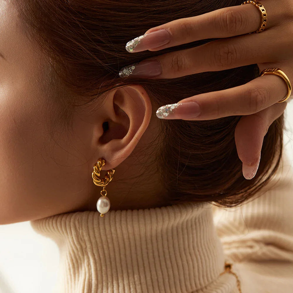 [Amore]Emma Pearl Earrings