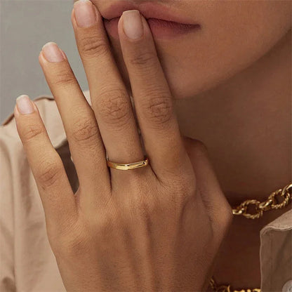 [Amore]Sasha Geometric Gold Ring