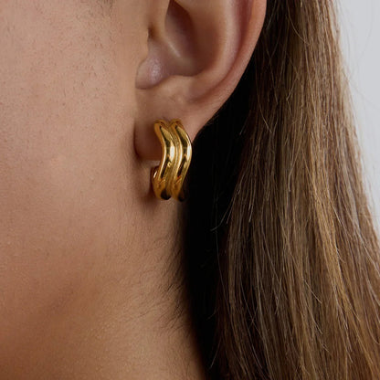 [Amore]Double Curve Hoops