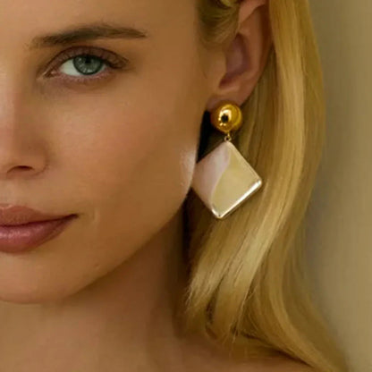 [Amore]Kelly Geometric Drop Earrings