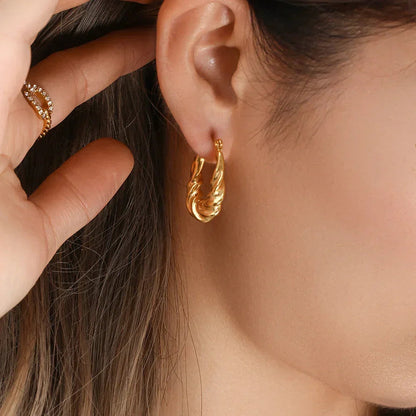[Amore]Adaline Twist Hoop Earrings