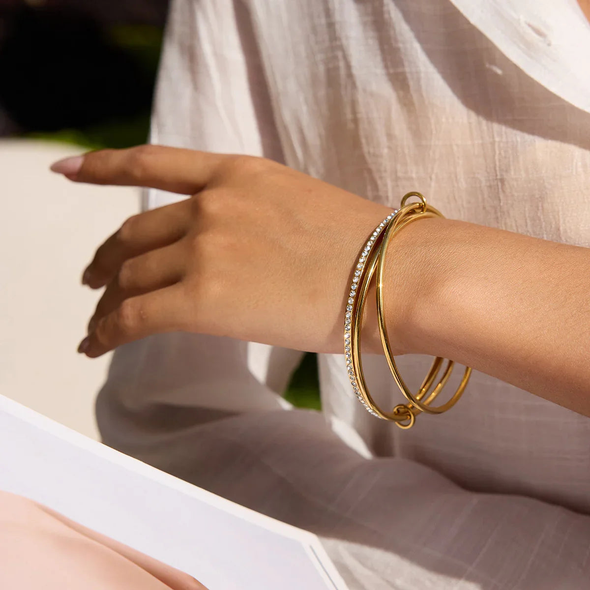 [Amore]Quinley Stacked Diamond Bracelet