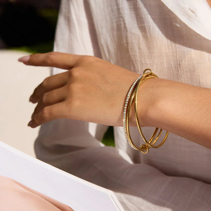 [Amore]Quinley Stacked Diamond Bracelet