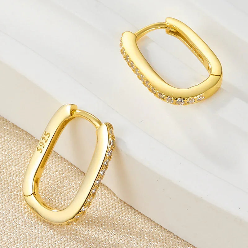 [Amore]Melissa Oval Hoop Earrings