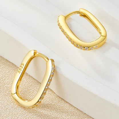 [Amore]Melissa Oval Hoop Earrings