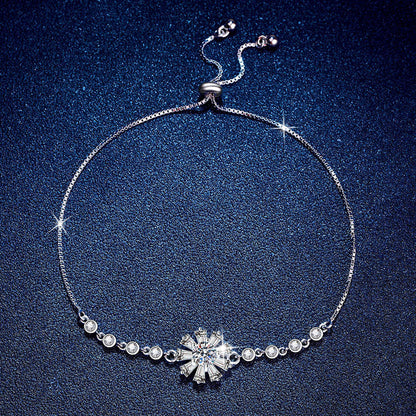 [Amore]RADIANT ICY CRYSTAL SUNFLOWER MOISSANITE BRACELET
