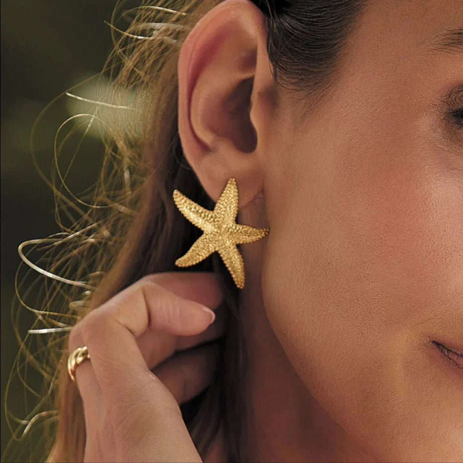 [Amore]Serene Gold Starfish Earrings