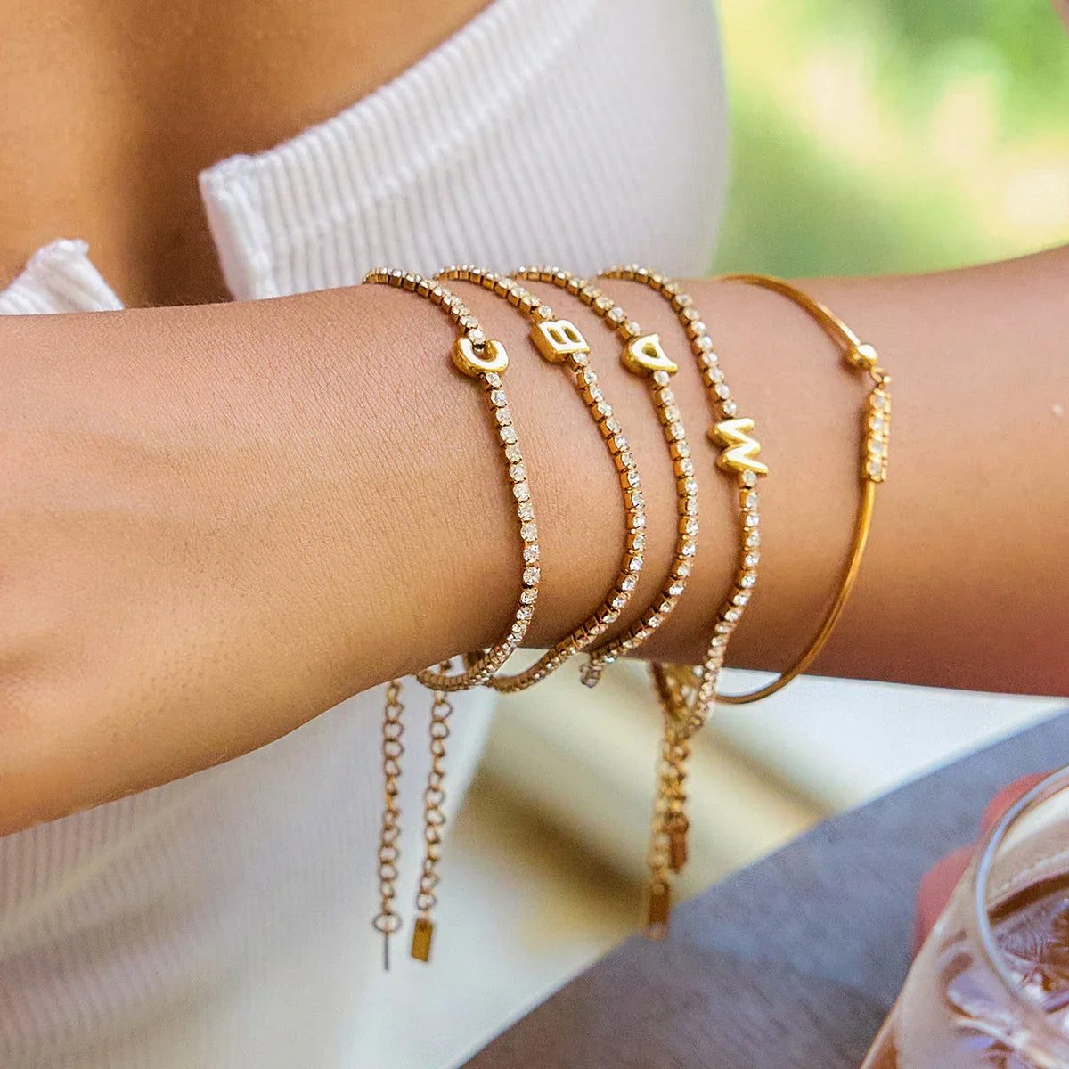 [Amore]Avaria Bubble Letter Tennis Bracelet