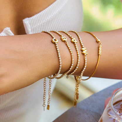 [Amore]Avaria Bubble Letter Tennis Bracelet
