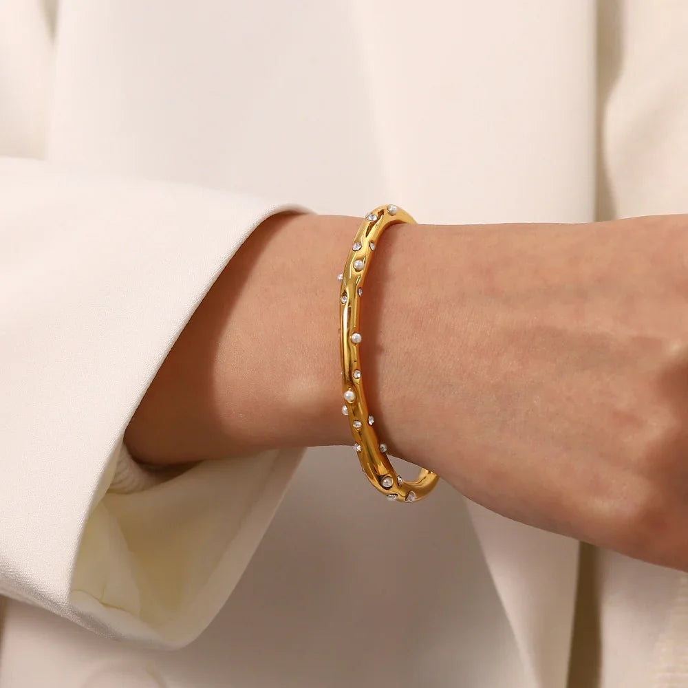 [Amore]Corisande Gold Bangle