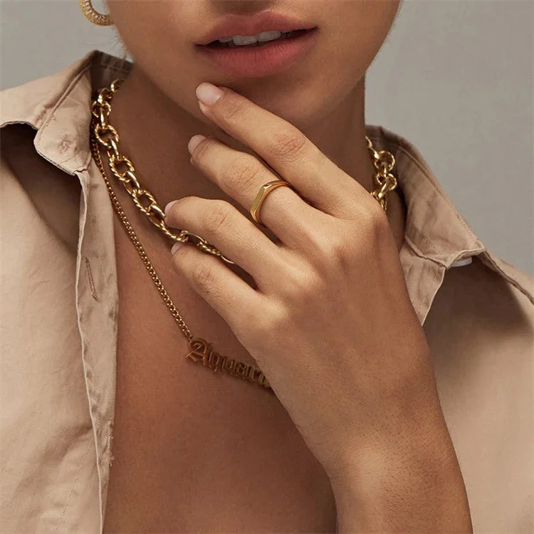 [Amore]Sasha Geometric Gold Ring