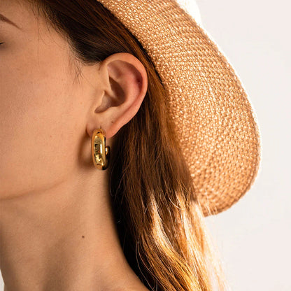 [Amore]Natalia Chunky Gold Hoops