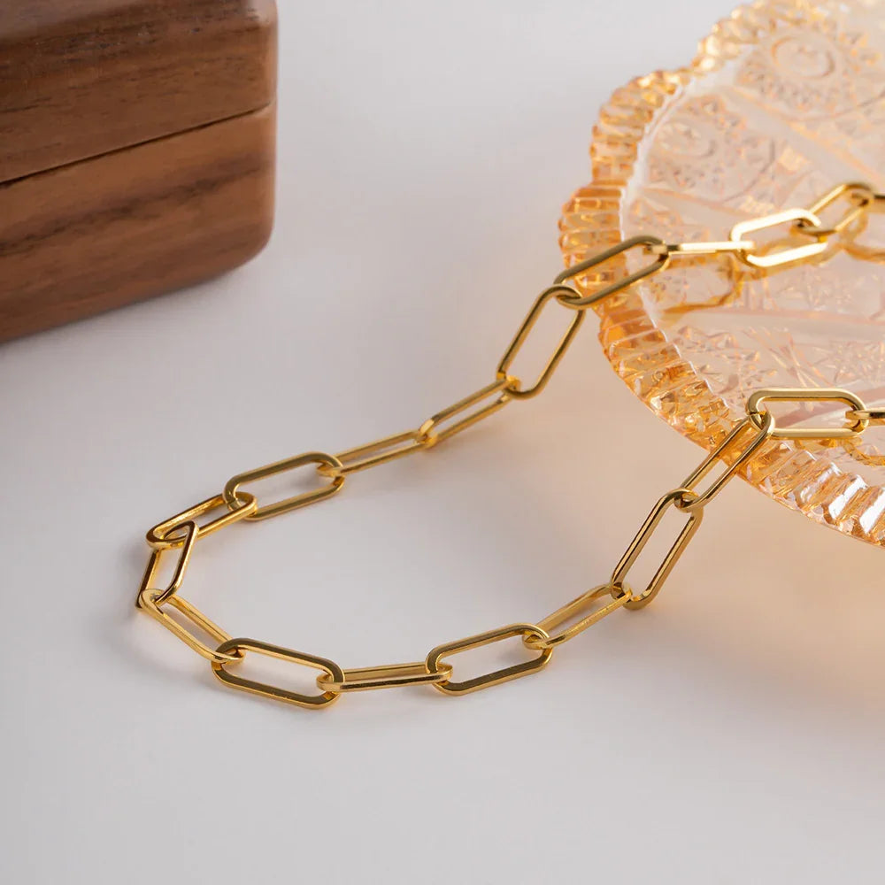 [Amore]Ria Gold Paperclip Chain Necklace