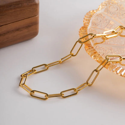 [Amore]Ria Gold Paperclip Chain Necklace