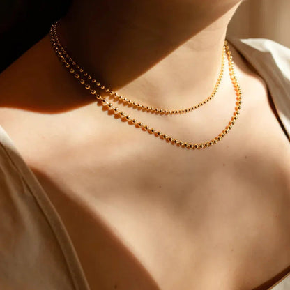 [Amore]Layered Ball Chain Necklace