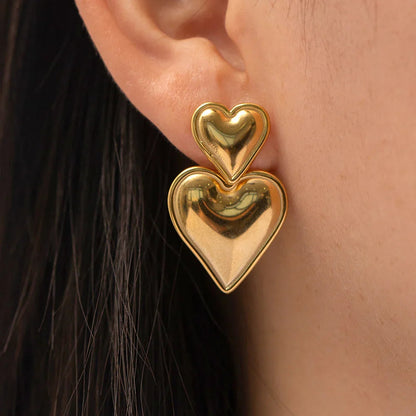 [Amore]Zofia Gold Heart Earrings