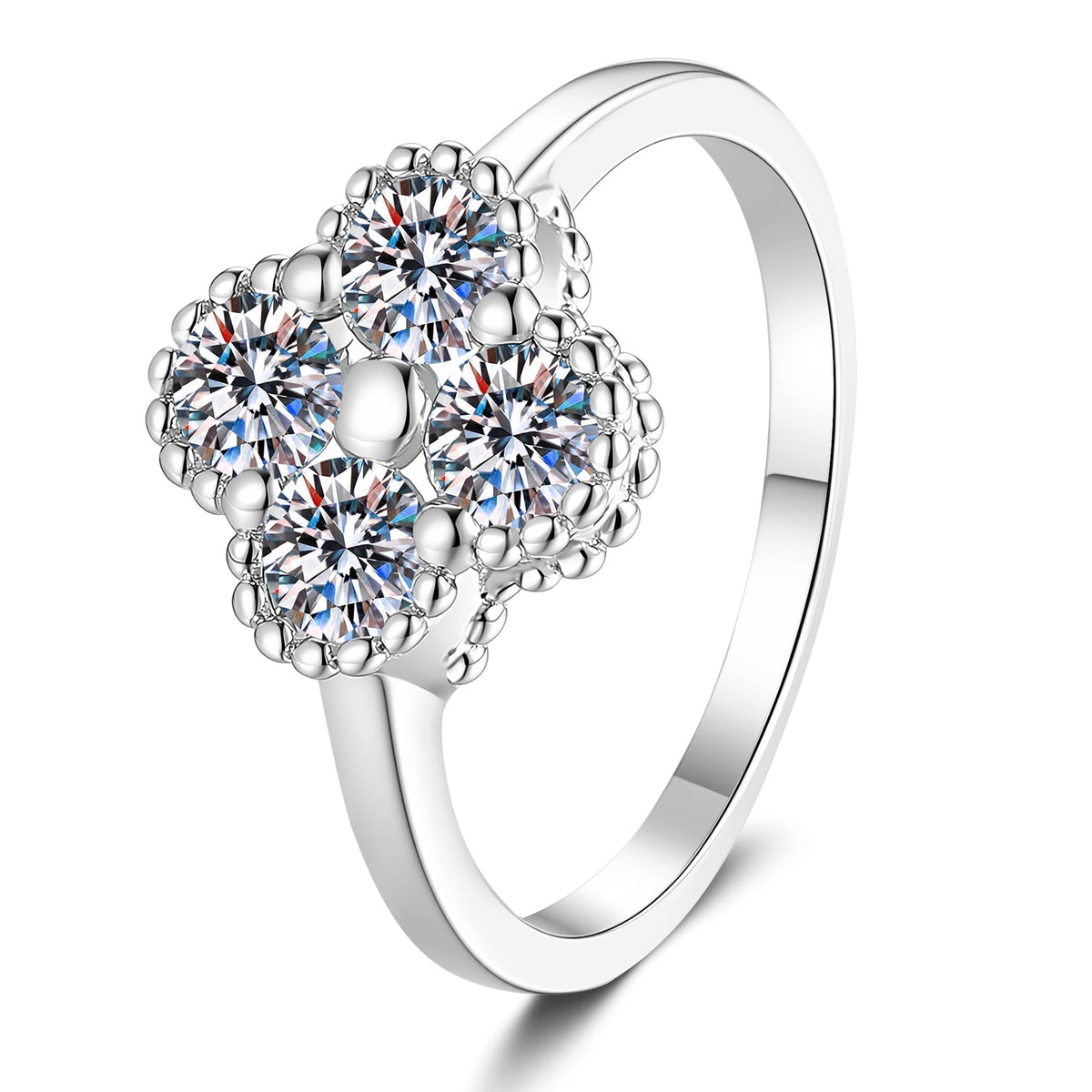 [Amore]ELEGANT FOUR-LEAF CLOVER MOISSANITE RING