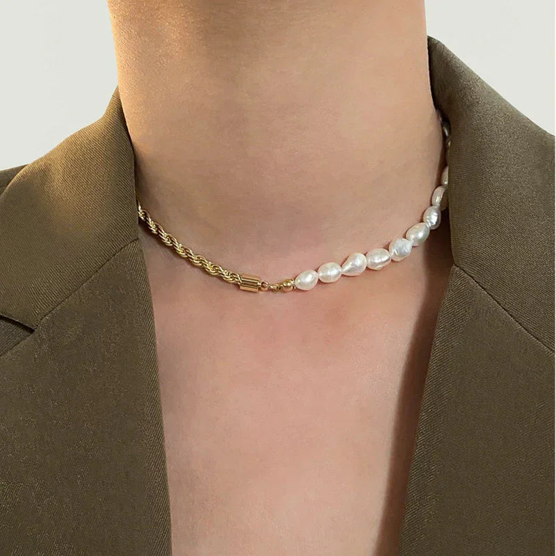 [Amore]Dualia Gold Pearl Necklace