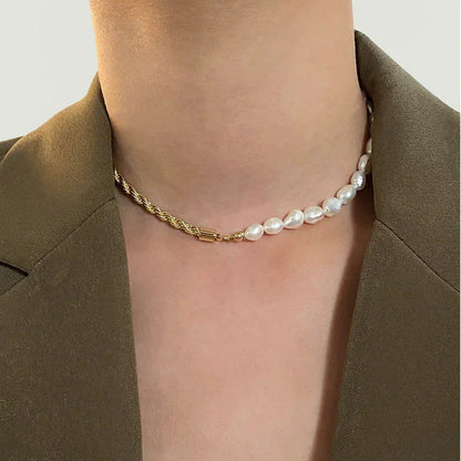[Amore]Dualia Gold Pearl Necklace