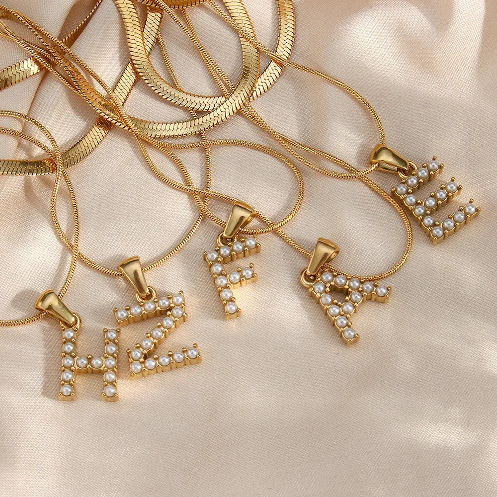 [Amore]Fiona Layered Gold Initial Letter Necklace