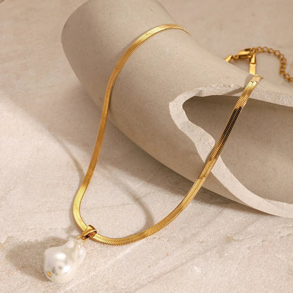 [Amore]Glorietta Herringbone Pearl Necklace