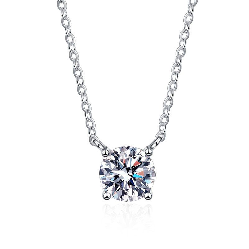 [Amore]CLASSIC FOUR-PRONG SOLITAIRE MOISSANITE NECKLACE