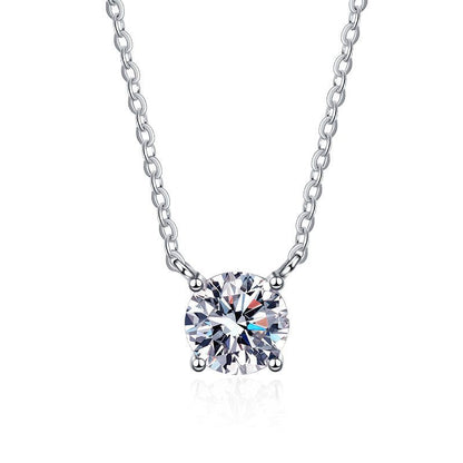 [Amore]CLASSIC FOUR-PRONG SOLITAIRE MOISSANITE NECKLACE