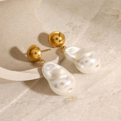 [Amore]Ariana Chunky Pearl Drop Earrings