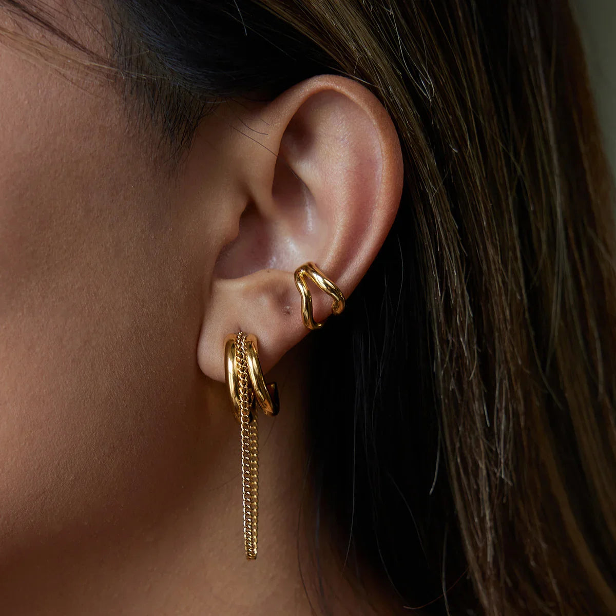 [Amore]Galilea Link Chain Hoops