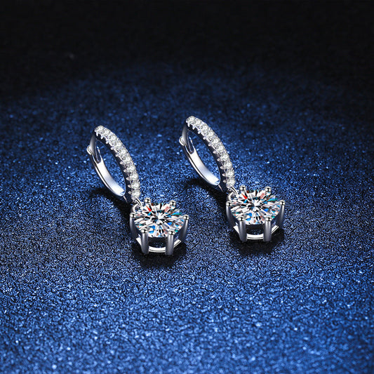[Amore]CLASSIC 6-PRONG MOISSANITE DROP EARRINGS