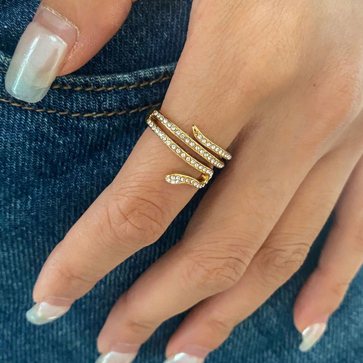 [Amore]Serpentina Layered Diamond Ring
