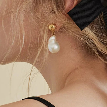 [Amore]Ariana Chunky Pearl Drop Earrings