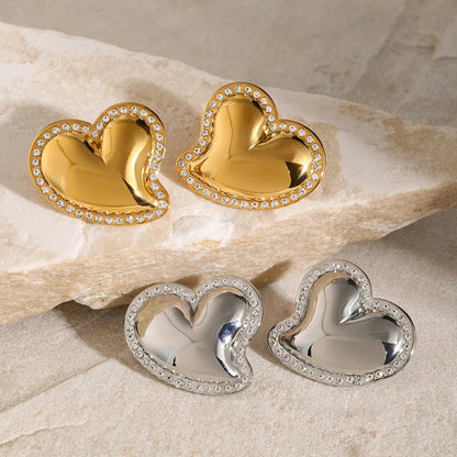 [Amore]Holly Heart Gold Earrings