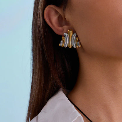 [Amore]Nora Ripple Gold Earrings