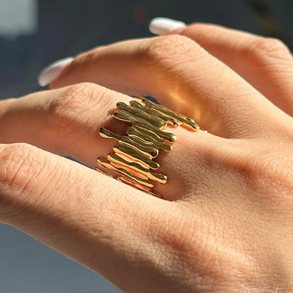 [Amore]Zoella Abstract Gold Ring