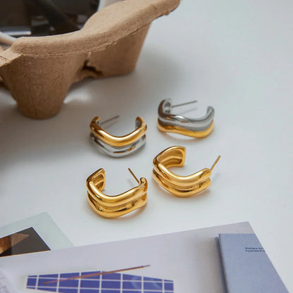 [Amore]Double Curve Hoops