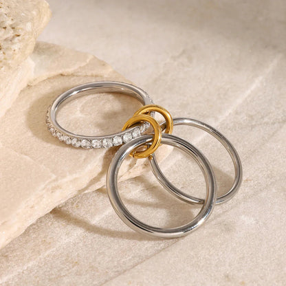 [Amore]Desiree Stacked Diamond Ring