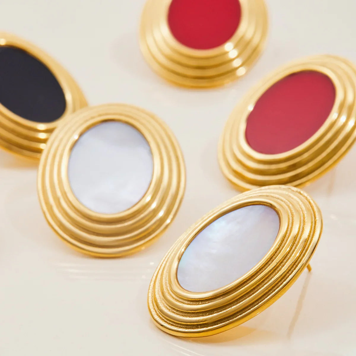 [Amore]Ruthie Gold Enamel Earrings